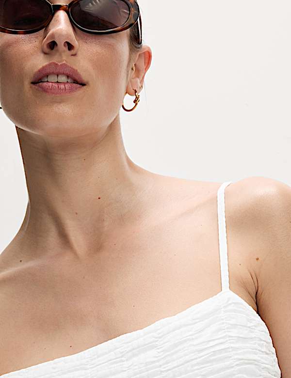 Seersucker Tie Back Maxi Beach Dress