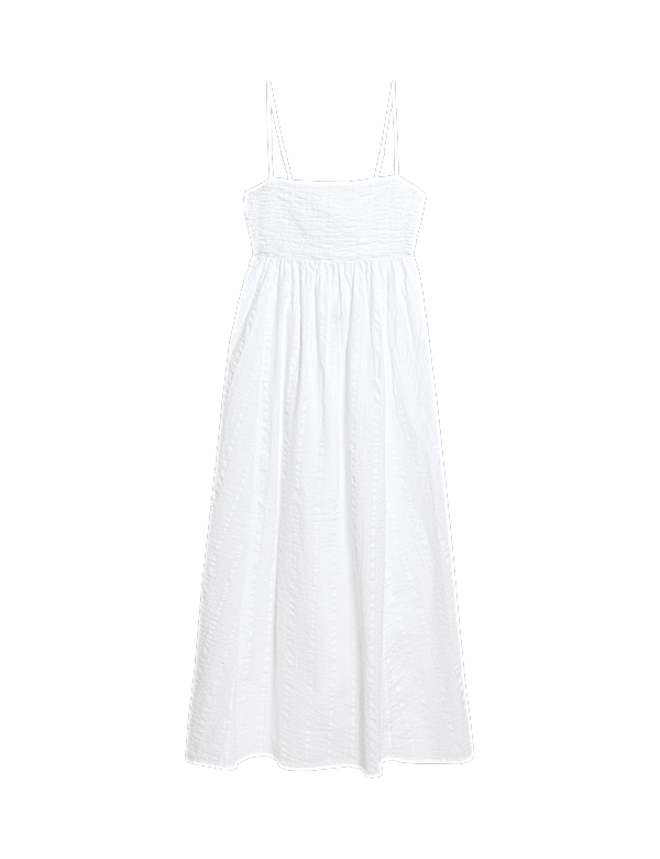 Seersucker Tie Back Maxi Beach Dress