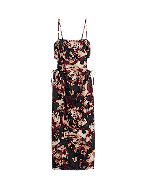 Pure Cotton Printed Cut Out Maxi Beach Dress
