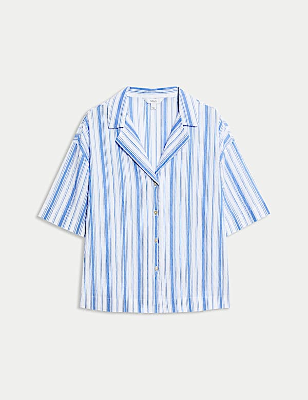 Cotton Rich Striped Beach Shirt - JE