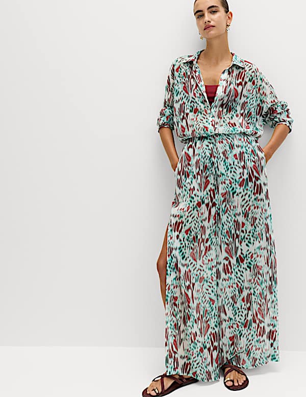 Printed Drawstring Beach Trousers - CZ