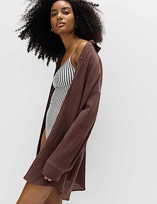 Cotton Rich Textured Shirt with Linen