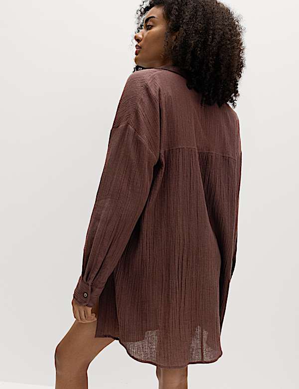 Cotton Rich Textured Shirt with Linen