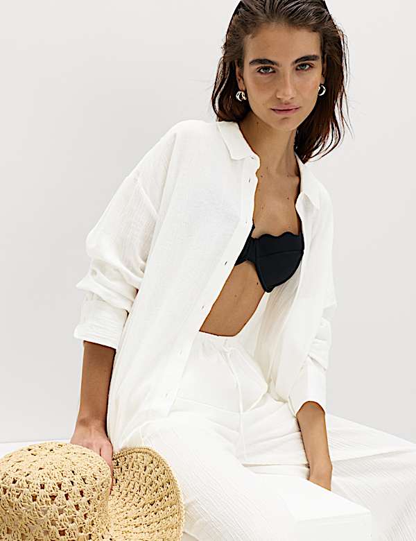 Cotton Rich Textured Shirt with Linen - SE