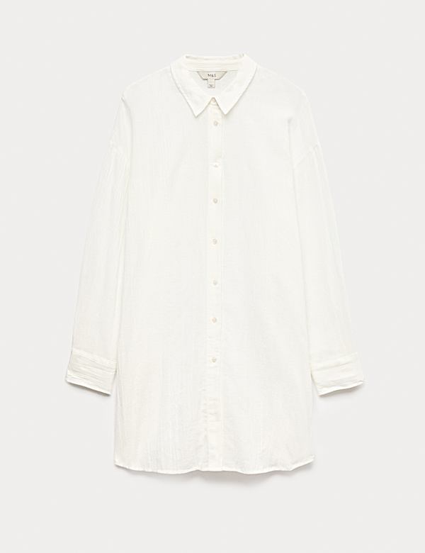 Cotton Rich Textured Shirt with Linen - GR