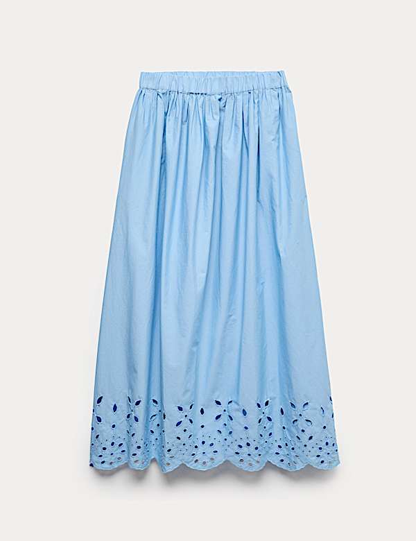 Pure Cotton Broderie Beach Skirt - RO