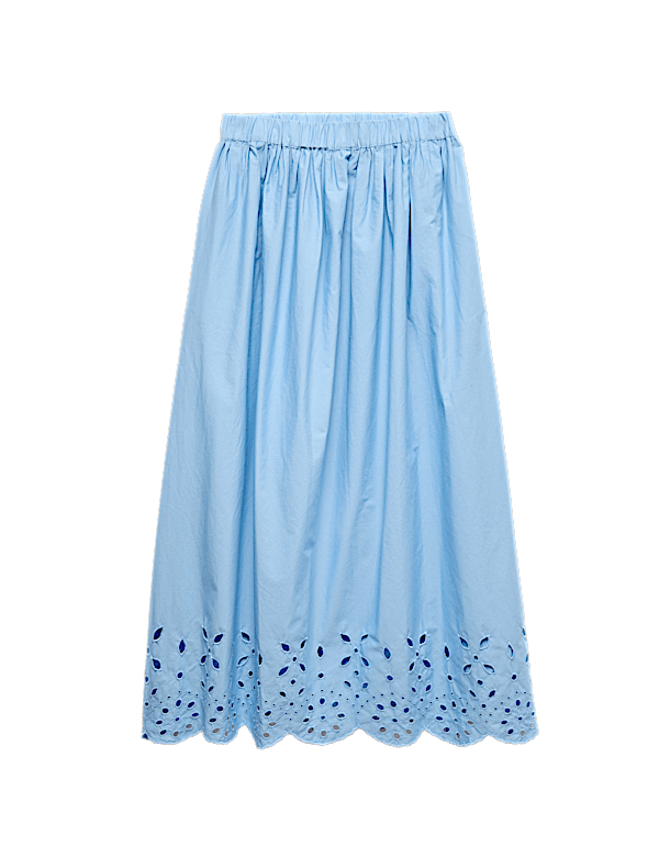 Pure Cotton Broderie Beach Skirt
