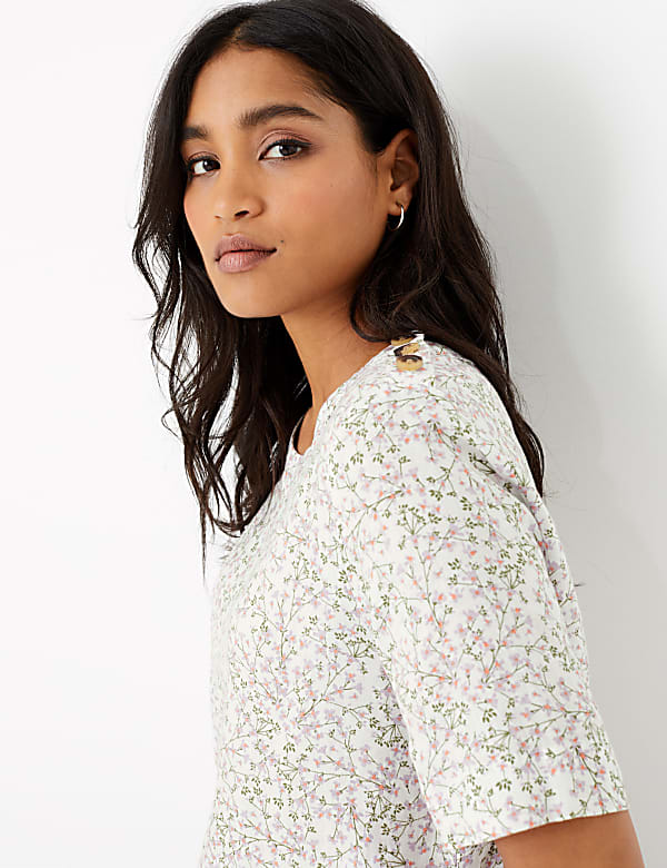 Pure Linen Flora lBlouse