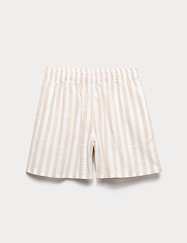 Pure Cotton Striped Beach Shorts