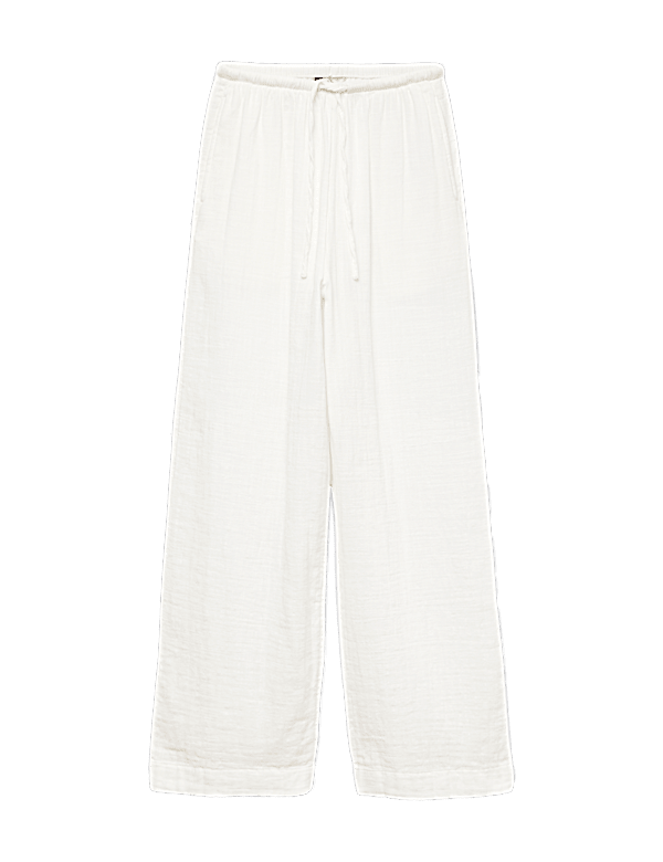 Pure Cotton Drawstring Beach Trousers