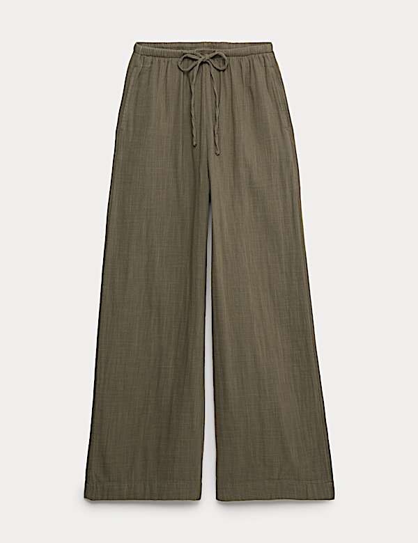 Pantalon de plage 100 % coton &agrave; cordon - FR