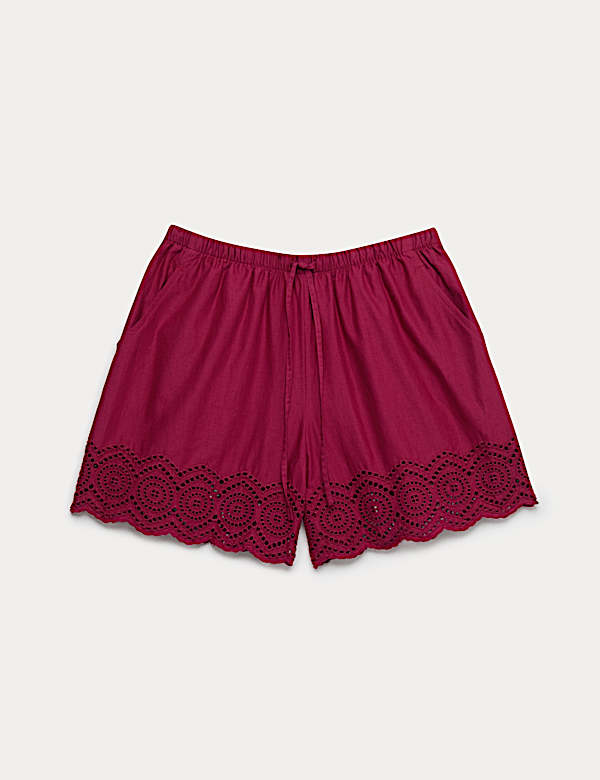 Pure Cotton Broderie Shorts - CA