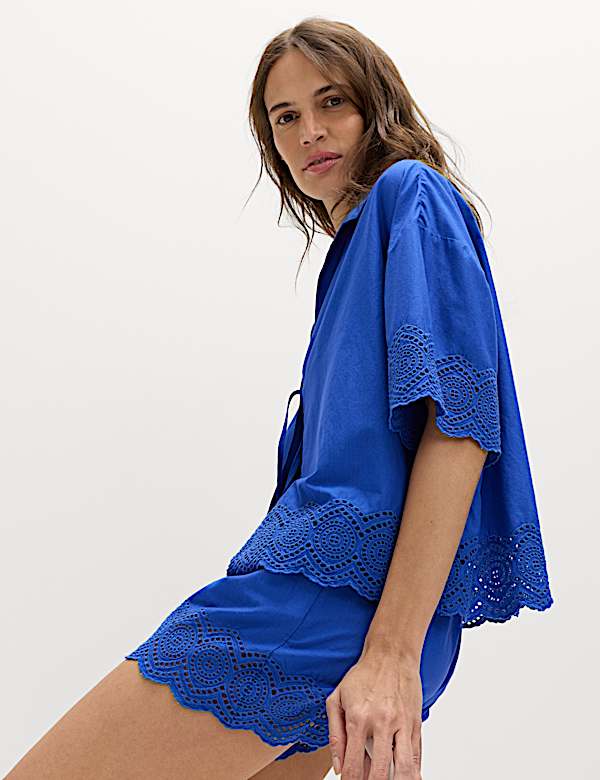 Pure Cotton Cutwork Beach Shorts