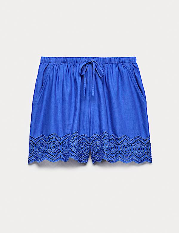 Pure Cotton Cutwork Beach Shorts - US