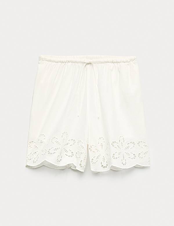 Pure Cotton Embroidered Beach Shorts