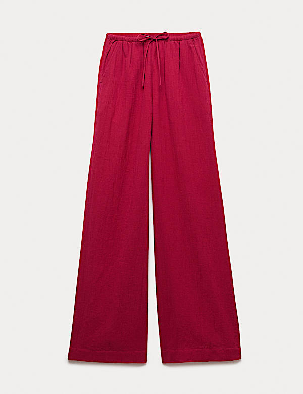 Cotton Rich Beach Trousers with Linen
