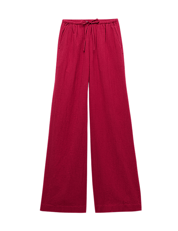 Cotton Rich Beach Trousers with Linen