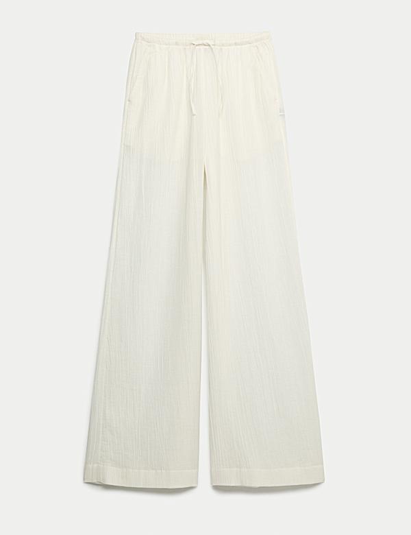 Cotton Rich Beach Trousers with Linen