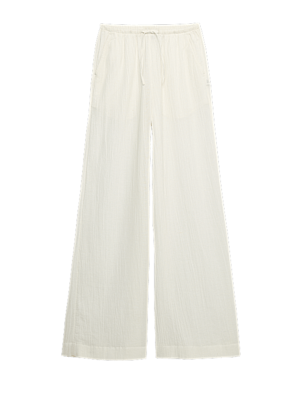 Cotton Rich Beach Trousers with Linen