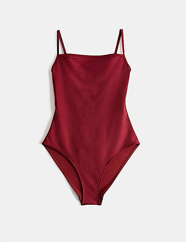 Sheen Square Neck Swimsuit - JO