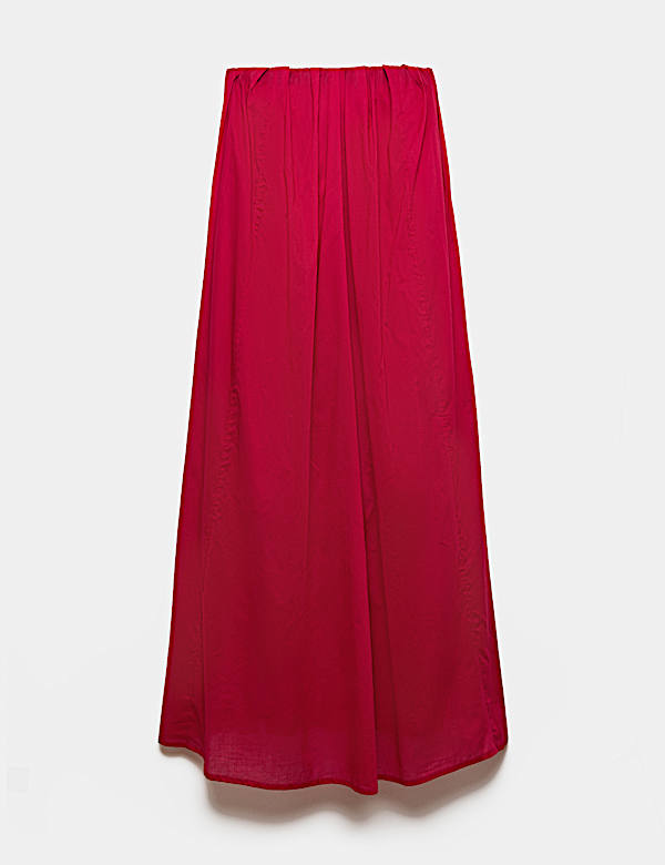 Pure Cotton Volume Bandeau Maxi Beach Dress - ID