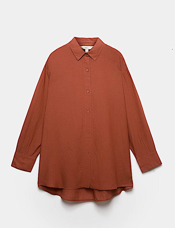 Cotton Rich Collared Beach Cover Up Shirt - MV