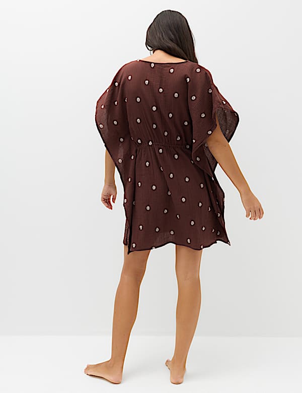 Pure Cotton Polka Dot Beach Cover Up Kaftan - MV