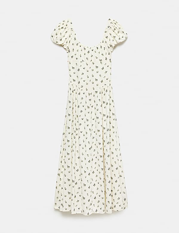 Linen Rich Floral Scoop Neck Maxi Dress - AU