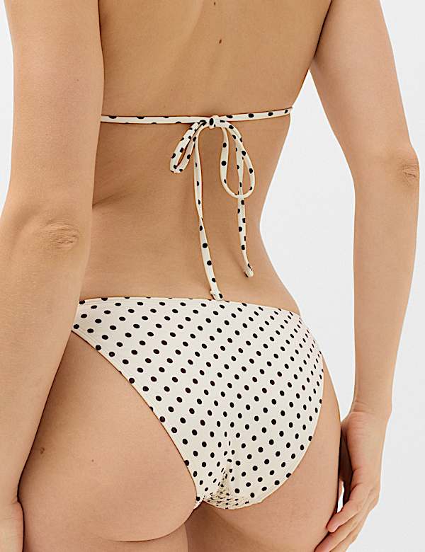 Printed Tie Side Bikini Bottoms - AL