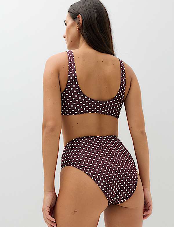 Parte de abajo de bikini de cintura alta con estampado - US
