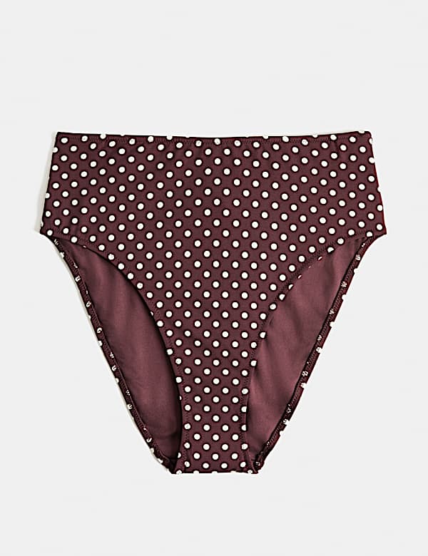 Parte de abajo de bikini de cintura alta con estampado - US