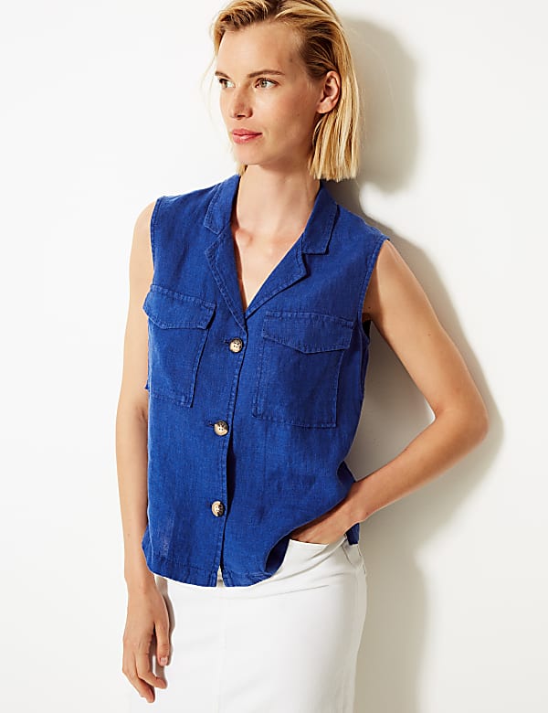 Pure Linen Button Detailed Shirt