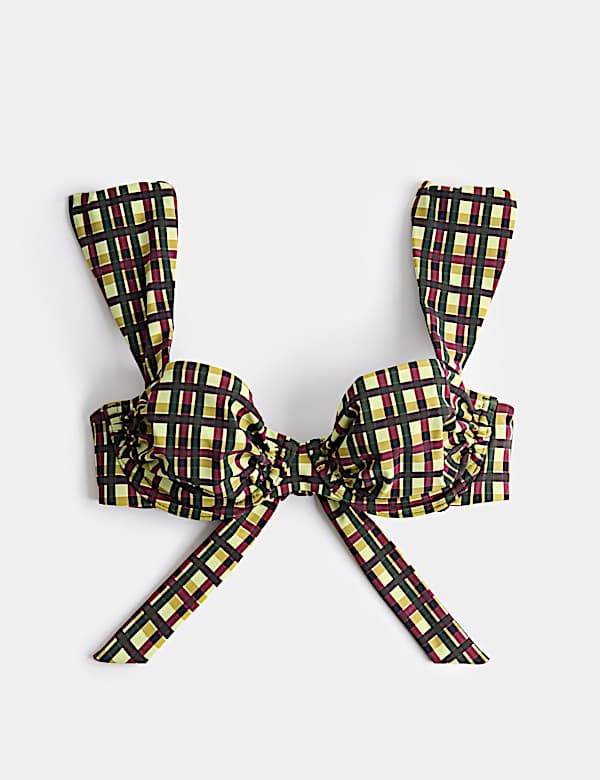 Checked Padded Wired Bikini Top - ES