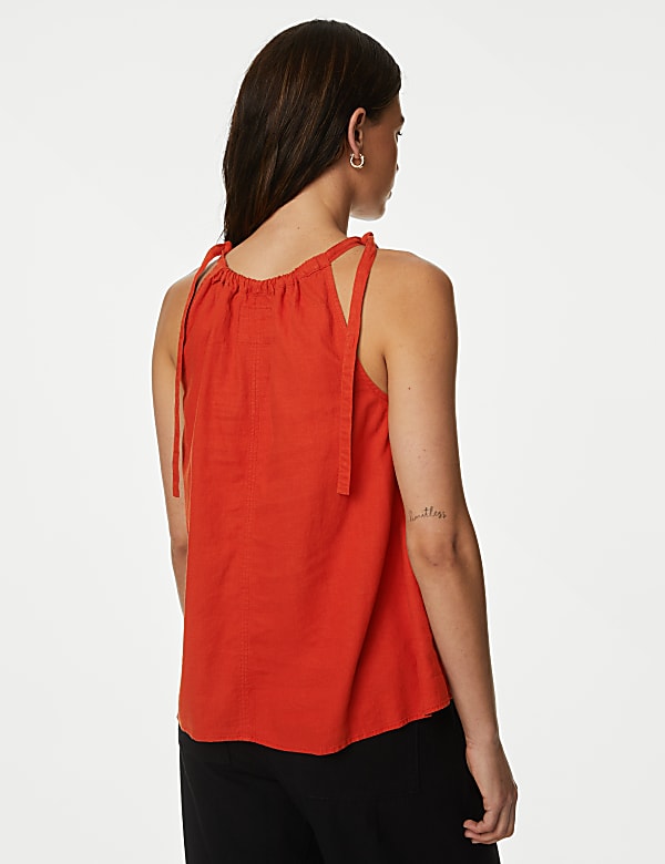 Linen Rich High Neck Cami Top