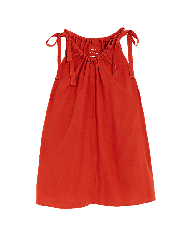 Linen Rich High Neck Cami Top