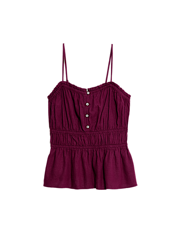 Linen Rich Sweetheart Neck Cami Top