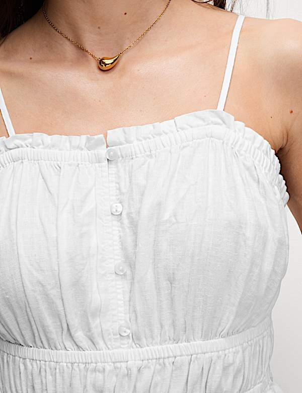 Linen Rich Sweetheart Neck Cami Top