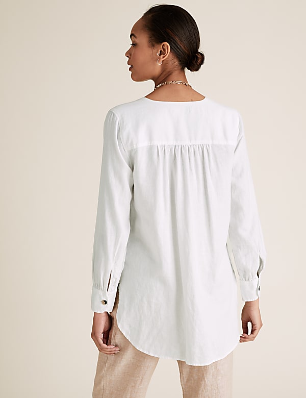 Linen V-Neck Button Through Tunic