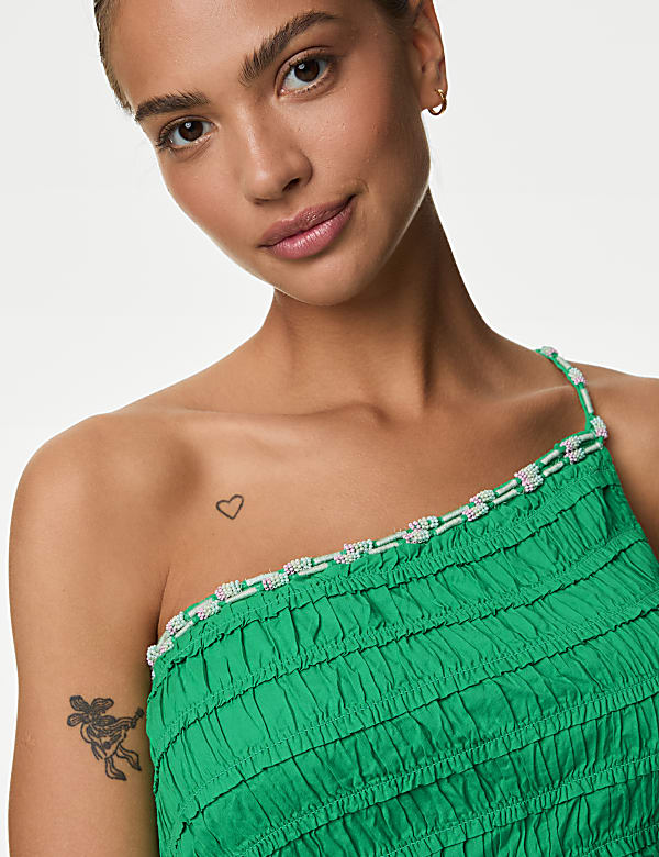 Pure Cotton Beaded Midaxi Beach Dress
