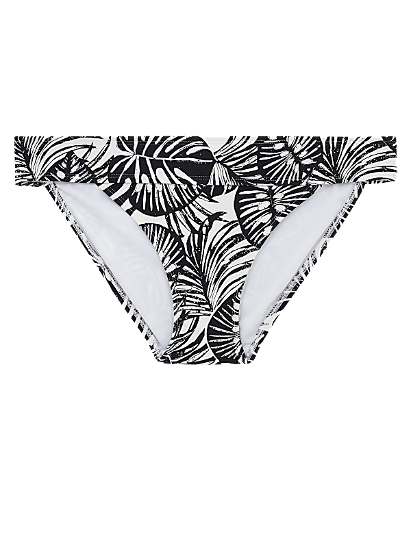 Monochrome Print Tanga Bikini Bottoms