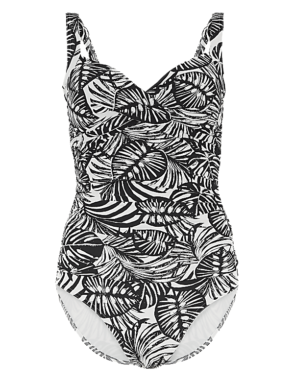Tummy Control Monochrome Plunge Swimsuit