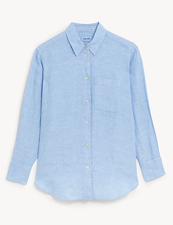 Pure Linen Collared Relaxed Shirt - KG