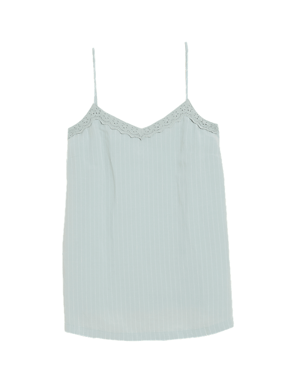 Linen Blend Striped V-Neck Cami Top