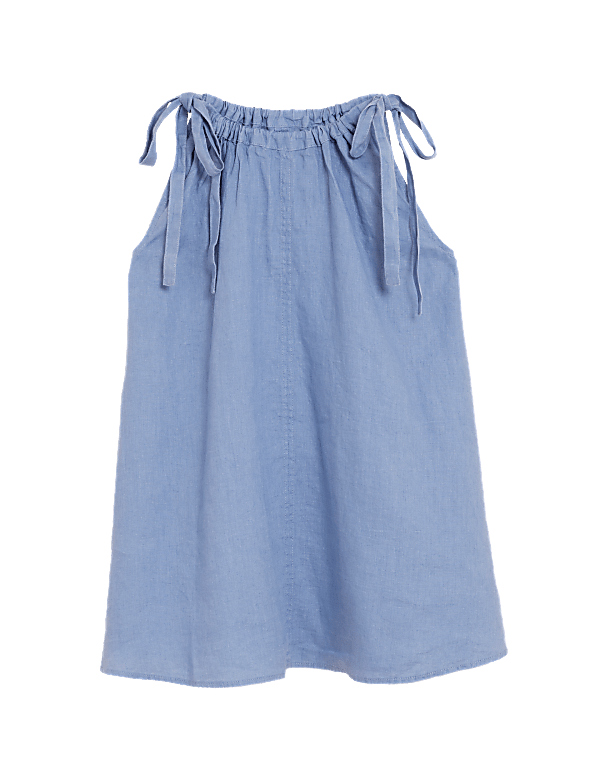Pure Linen Tie Neck Sleeveless Cami Top