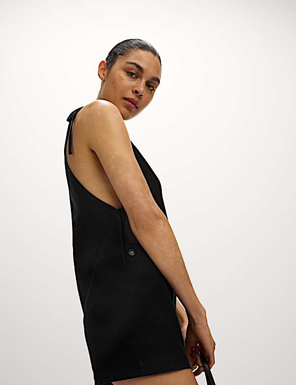 Linen Rich Strappy Playsuit - RS