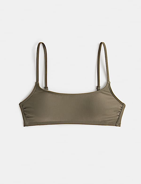Padded Cropped Scoop Neck Bikini Top - MX
