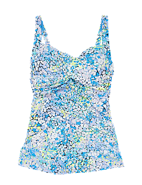 Ombre Pebble Tummy Control Plunge Tankini