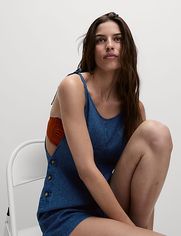 Linen Rich Strappy Playsuit - PL