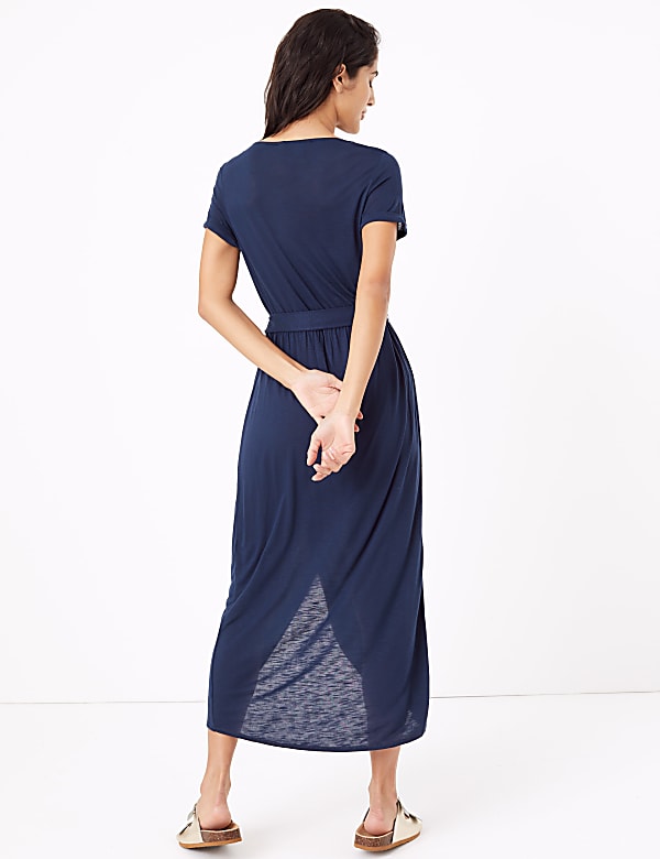 Jersey Belted Maxi Beach Dress