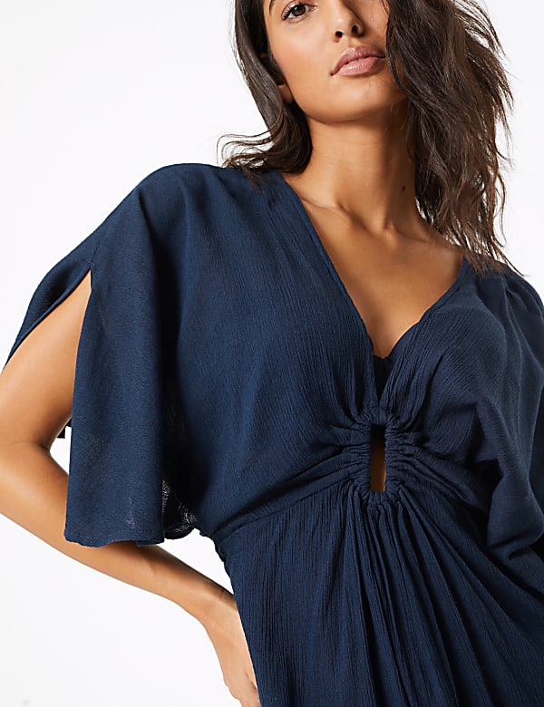 Cotton Rich Woven 3/4 Sleeve Kaftan